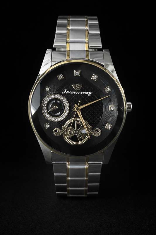 Elegant Two-Tone Analog Quartz Watch – Metal Strap