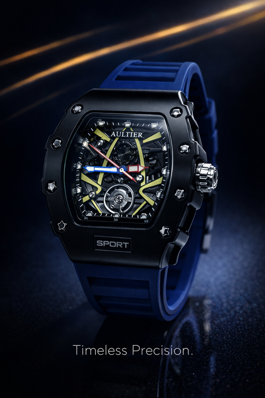 FM Analog Watch for Men & Boys – Black Dial Black Case Quartz Watch