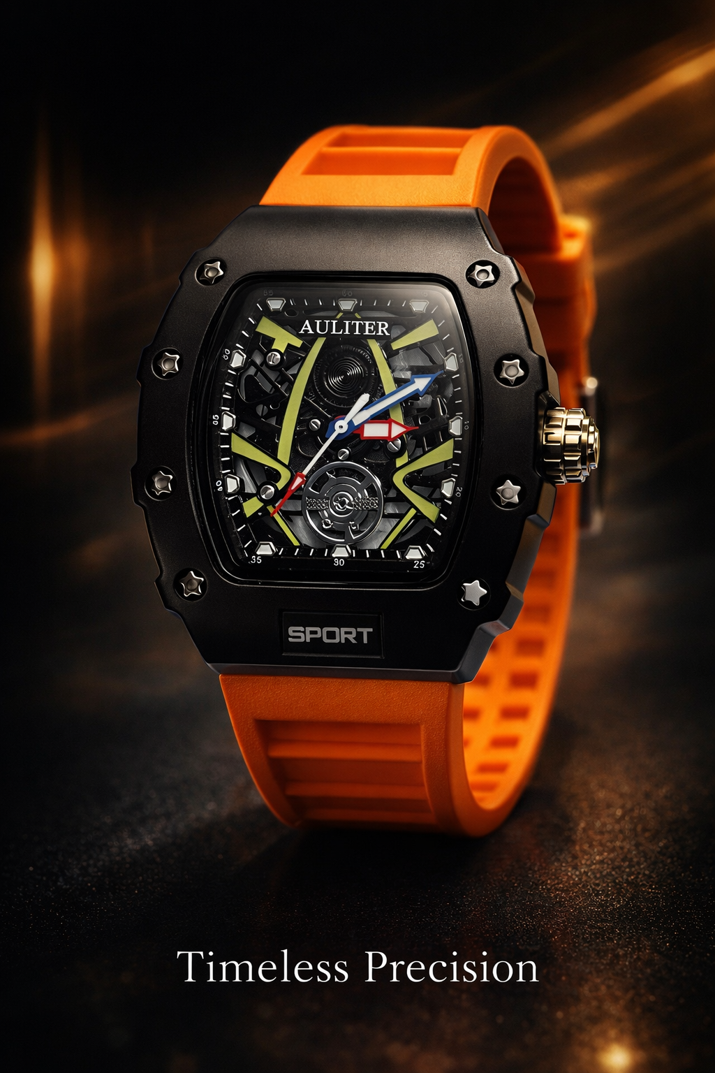 FM Analog Watch for Men & Boys – Black Dial Black Case Quartz Watch